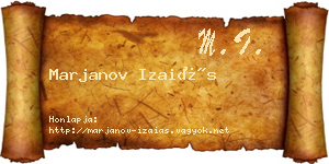 Marjanov Izaiás névjegykártya